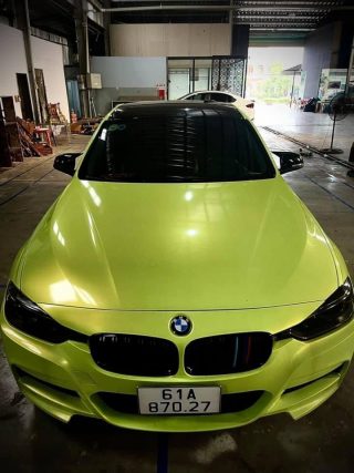 Dán-Đổi-Màu-Xe-Ô-Tô-BMW-520I-Vàng-Huỳnh-Quang-2