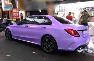 Dán Đổi Màu Xe Mercedes C300 Tím