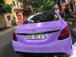 Dán Đổi Màu Xe Mercedes C300 Tím