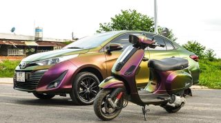 Dán Đổi Màu Xe Toyota Vios Xanh Lá