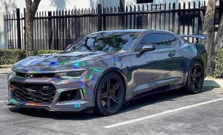 Dán Đổi Màu Xe Chevrolet Camaro Bạc Lazer