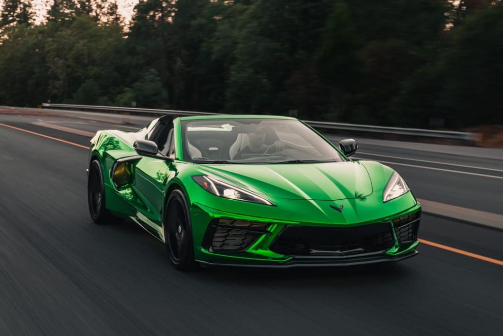 Dán Đổi Màu Xe Chevrolet Corvette C8 R Xanh Lá