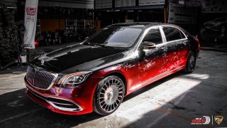 Wrap Đổi Hai Màu Đỏ Đen Xe Mercedes Benz Maybach