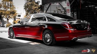 Wrap Đổi Hai Màu Đỏ Đen Xe Mercedes Benz Maybach