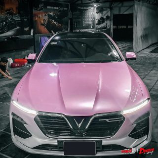 Wrap Đổi Hai Màu Trắng Hồng Xe Vinfast Lux A 2.0