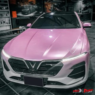 Wrap Đổi Hai Màu Trắng Hồng Xe Vinfast Lux A 2.0