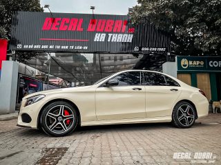 Dán Đổi Màu Xe Mercedes Màu Kem Barbie