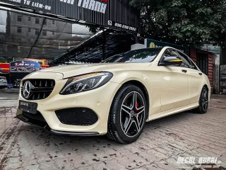 Dán Đổi Màu Xe Mercedes Màu Kem Barbie